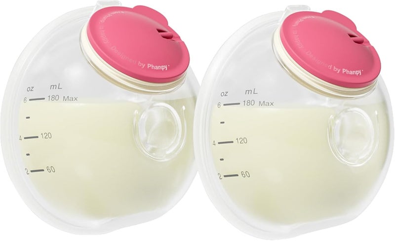 Phanpy Wearable Breast Pump Milk Collector Cup S2, Original Breast Pump Replacement Accessories, 24 mm Flange and 20mm Insert Included, 12 oz / 360 ml, 2 Piece - Image 1